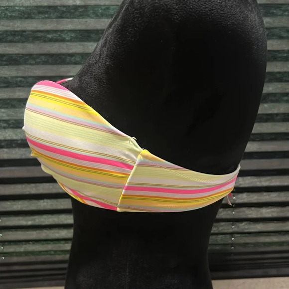 Victoria’s Secret Women Multi Color w Metallic Striped Strapless Bikini Top 34C - Picture 3 of 6
